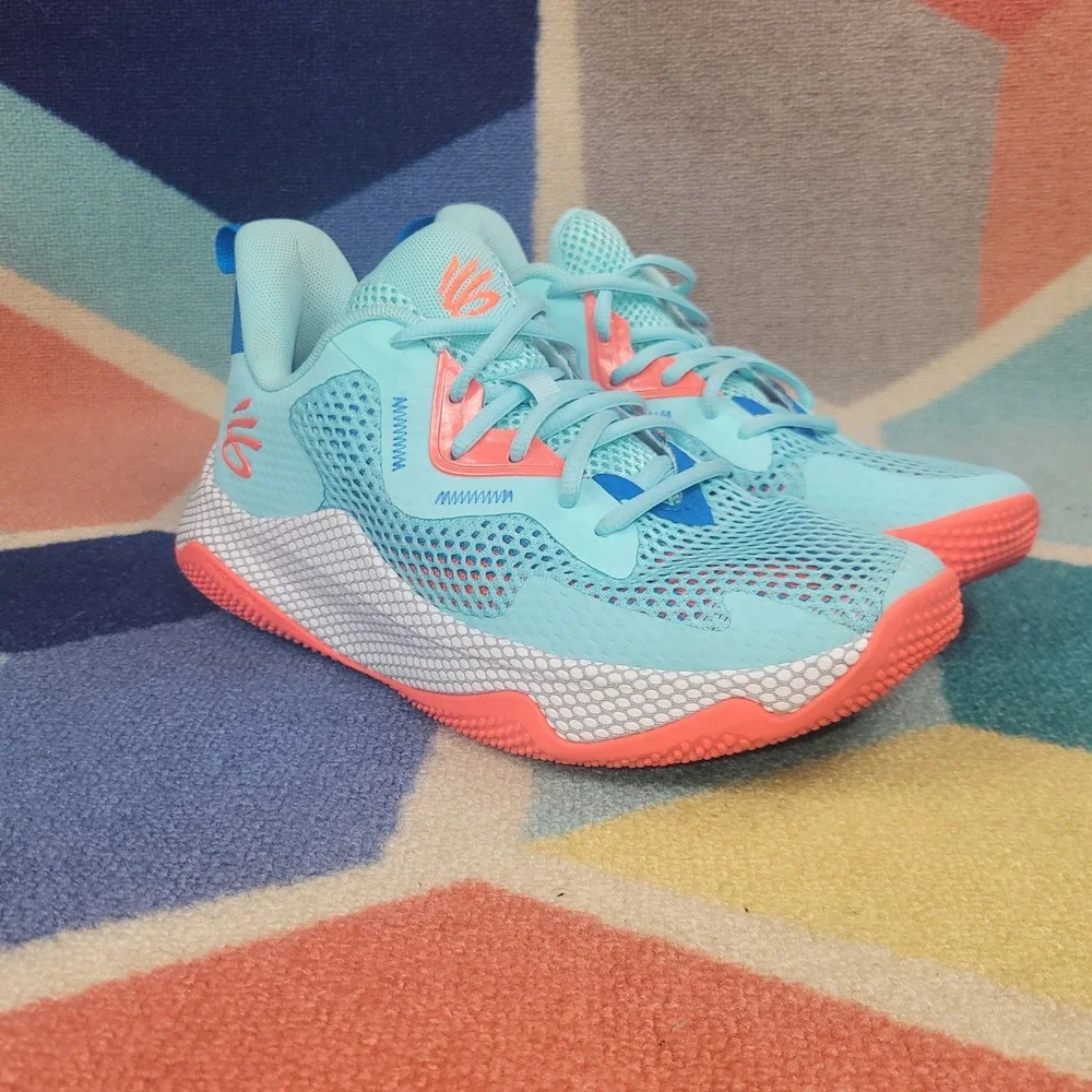 Under Armour Curry HOVR Splash 3 Basketball Shoes Blue Surf 3026899-300 Mens 7 - Picture 1 of 9